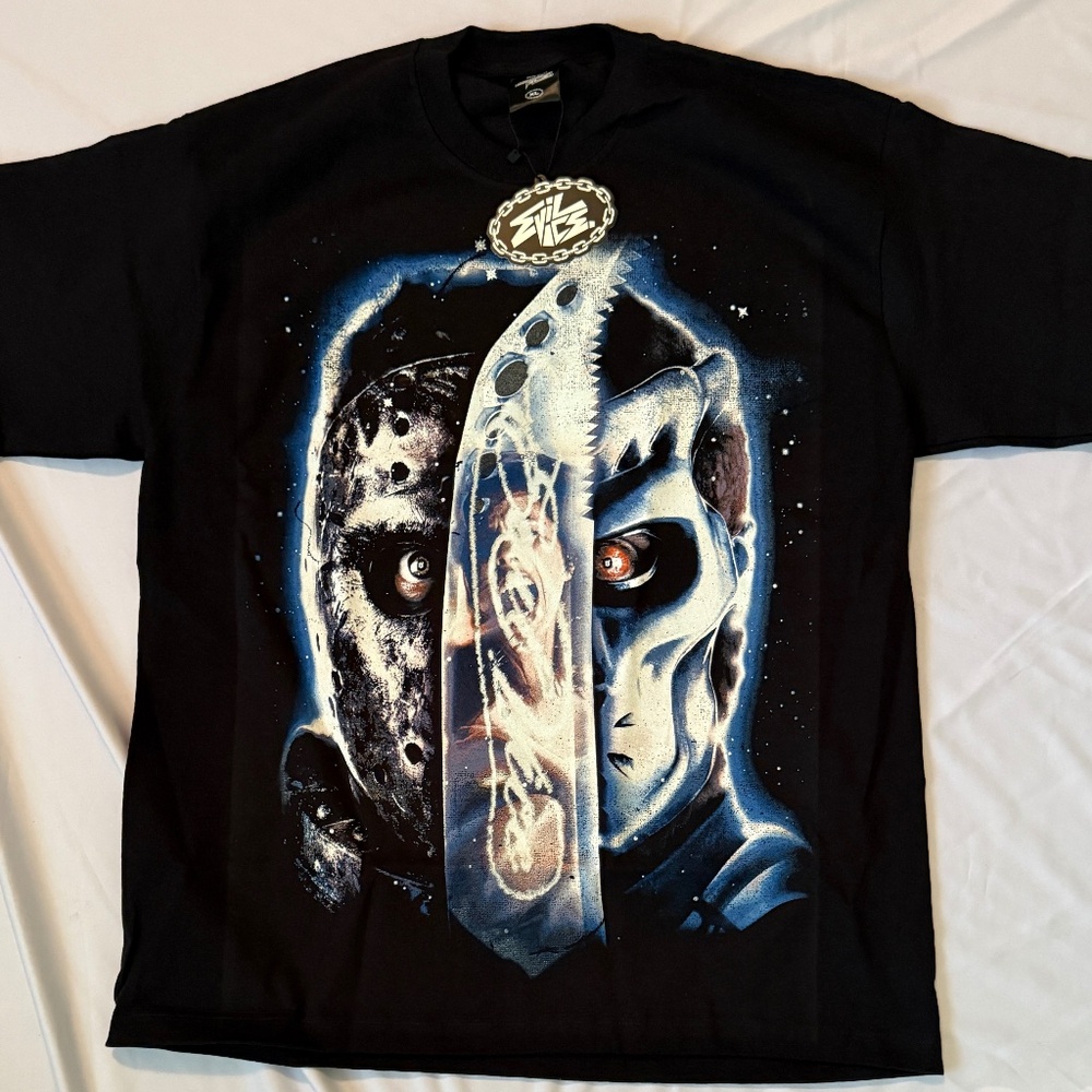 Evil Vice x Halloween Jason X T-Shirt Black Short Sleeve Size XL NWT